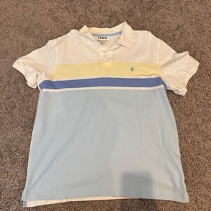 IZOD Advantage Performance Stretch Blue Yellow Striped Golf‎ Polo XL